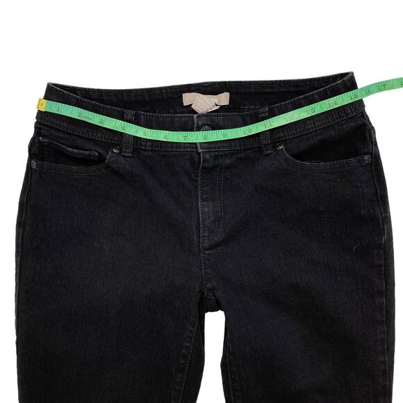 CHICOS Black Denim Straight Leg Jeans Size XS/2 (00) Regular - Picture 6 of 8